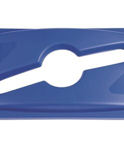 Alternative view of Rubbermaid Commercial Products Stream Recycling Top/Lid, Blue, Compatible with Rubbermaid Slim Jim Recycling Station Bottle/Paper Top
