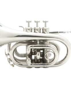 Alternative view of Mendini MPT Brass Bb Pocket Trumpet + Tuner, Case, Mouthpiece, & More (Nickel Plated) Nickel Plated