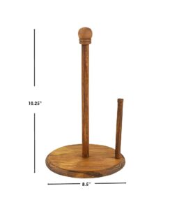 Home Basics Pine Countertop Paper Towel Holder Rustic Kitchen Paper Towels Holder | with Tear-Arm and Rounded Base for Stability 18 41YDOfS6g0L