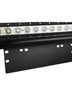 Alternative view of iJDMTOY AA3117 Universal Fit Bull Bar Style Black Painted Stainless Steel Front Bumper License Plate Mount Bracket Holder Compatible with Off-Road Lights, LED Work Lamps, LED Lighting Bar