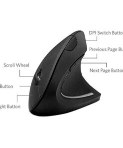 Anker 2.4G Wireless Vertical Ergonomic Optical Mouse, 800 / 1200 /1600 DPI, 5 Buttons for Laptop, Desktop, PC, Macbook - Black 39 41Z9RBmPndL