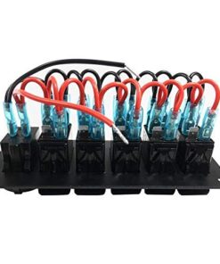 Switchtec 2 3 5 7 Gang Rocker Switch Panel with 4.8 Amps Dual USB Rocker Style Fast Charger with Integrated Voltmeter, Blue Backlit Led, Pre-Wired switches and USB Charger. 24 41ZfgNxCuBL