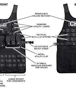 ThinkGeek Tactical Molle Apron - 2 Large Pouches and 3 Smaller Pouches, Front and Back Removable Patch with Adjustable Side Strap for the Perfect Fit 15 41ZuvhT9QlL