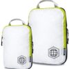 Compression Packing Cubes for Travel - Luggage and Backpack Organizer Packaging Cubes for Clothes (White and Green, 2 Piece Set) 2Piece White and Green 18 41a8ljJaDTL