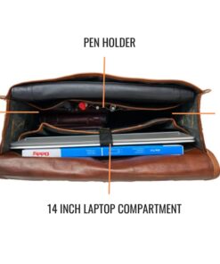 16" leather messenger bag laptop case office briefcase gift for men computer distressed shoulder bag 13 41aHEDfCfgL