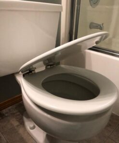 Mayfair 830NISL 000 Toilet Seat, 1 Pack-ROUND, White-Brushed Nickel Hinges 1 Pack - ROUND White - Brushed Nickel Hinges 35 41ai9IgWMbL