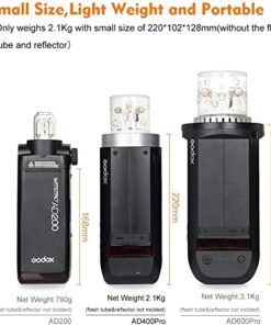 Godox AD400 Pro AD400Pro Outdoor Flash Strobe, Portable 400W 2.4G TTL 1/8000 HSS Monolight, 0.01-1s Recycle, 30W LED Modeling Lamp with Rechargeable Battery and Bowens Mount 50 41ajDnMM55L