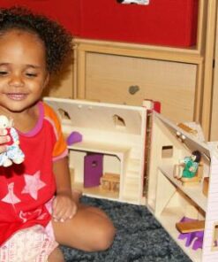Melissa & Doug Fold and Go Wooden Dollhouse With 2 Dolls and Wooden Furniture,Multi,One Size 61 41bs8hAe0L
