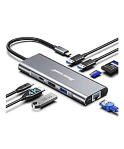 Hiearcool USB C Hub Ethernet,4K@60 USB C to HDMI Hub,8 IN1 Multi-Port USB C Adapter Type C Dock Dongle Compatible for MacBook Pro Air Ipad Dell Lenovo Grey 36 41c2K3B3AfL