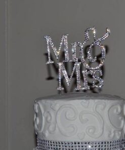 1 X Mr & Mrs Monogram Silhouette Rhinestone Wedding Cake Topper Decoration with Crystals - Formal Font 29 41c8Ouarf9L