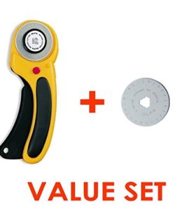The maximum sharpness / Made in Japan /OLFA 45 mm tungsten steel Ergonomic Rotary Cutter & 45mm Rotary Blade Refill, 1-Pack Value Set 16 41cAY8IsGL
