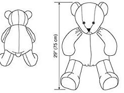 KWIK-SEW PATTERNS K3246OSZ Teddy Bears Sewing Pattern, Size Large and Small 18 41cR4M 8w5L