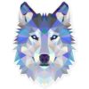 Wolf Modern Art Design Vinyl Sticker - Car Phone Helmet - Select Size (A) X-Small: 2.5"