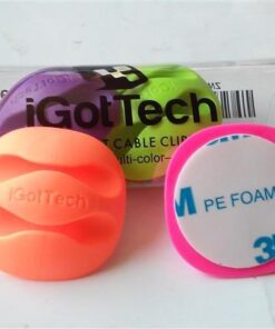 iGotTech Cable Clips and Cord Management System 6 Pack of Dual Slotted Adhesive Desktop Cable Organizers | Phone & Computer Wire Holder (Multicolor) Multicolored 50 41cr3OjjMKL