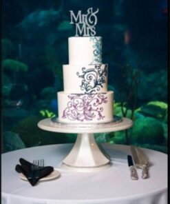 1 X Mr & Mrs Monogram Silhouette Rhinestone Wedding Cake Topper Decoration with Crystals - Formal Font 24 41dSLx6gUtL