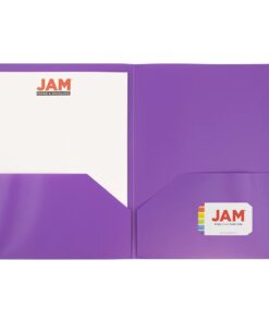 JAM PAPER Plastic 2 Pocket POP Folders - Durable School Folders - Assorted Primary Colors - 6/Pack 16 41ddRlnB22S