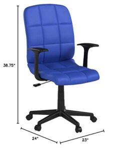 Flash Furniture Clayton Mid-Back Blue Quilted Vinyl Swivel Task Office Chair with Arms 21 41dddRrrdYL