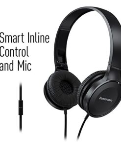 Panasonic On Ear Stereo Headphones RP-HF100M-W with Integrated Mic and Controller, Travel-Fold Design, Matte Finish, White One size 11 41djDATyHL