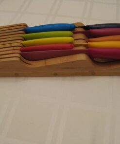 Bellemain 100% Pure Bamboo in Drawer Knife Block | Knife Drawer Organizer | Store Knives Safely with The Blades Down | Storage Solution for Your Kitchen | Knife Organizer Drawer Insert 51 41dm0Cg0WL