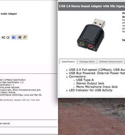 Syba external USB Stereo Sound Adapter for Windows, Mac, Linux Extra Audio Source with 3.5mm Audio Mic Jack C-Media Chipset Black 40 41dmM9beerL