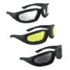 HiSurprise 3 Pair Motorcycle Riding Glasses Smoke Clear Yellow Smoke Glasses 64 41dxQXgndNL
