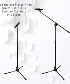 Alternative view of LyxPro Microphone Stand Boom Arm Tilting Rotating Floor Podium Stage or Studio Strong Durable And Foldable Height 38.5"- 66" Extends Arm to 29 3/8" Comes With 3/8" and 5/8" mount Adapter 1 Pack