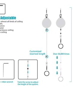 KIWI design VR Cable Management for Meta Quest 3/2/1, Ceiling Pulley System for HTC Vive/Vive Pro/Rift/Rift S/Link Cable for Quest/Valve Index VR Accessories (White, 6 Pack) White 19 41eJ7mG6iNL