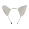 E-TING Cat Long Fur Ears Hair Clip Headwear Headband Cosplay Halloween Costume Orecchiette (White with Pink Inside) White With Pink Inside 12 41ePoiB0PbL