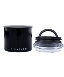 Planetary Design Airscape Stainless Steel Coffee Canister | Food Storage Container | Patented Airtight Lid | Push Out Excess Air Preserve Food Freshness (Small, Obsidian) Small 10 41fl3EClooL