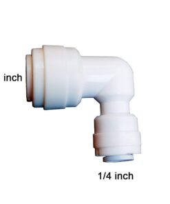 Malida 1/4 Inch OD 3/8 Inch OD Elbow Push Fit Tube Union Connect Filtered water fittings (5-pack) 3 41fsrGmkVyS
