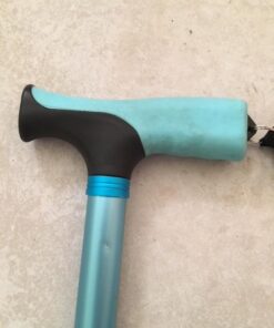 Vive Folding Cane - Foldable Walking Cane for Men, Women - Fold-up, Collapsible, Lightweight, Adjustable, Portable Hand Walking Stick - Balancing Mobility Aid - Sleek, Comfortable T Handles (Teal) Teal 33 41hnDka22 L