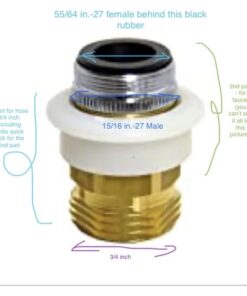 DANCO Dishwasher Snap Coupling Adapter, 15/16 in.-27M or 55/64 in.-27F x 3/4 in. GHTM, Brass (10521), Brass/Antique Brass 23 41iWONXHVYL