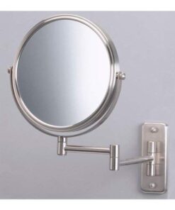 JERDON Two-Sided Wall-Mounted Makeup Mirror - Makeup Mirror with 5X Magnification & Wall-Mount Arm - 8-Inch Diameter Mirror with Nickel Finish Wall Mount - Model JP7506N 24 41ij2SV3wpL 2