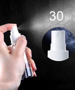 ALINK Spray Bottle, Empty Plastic Clear Small Travel Bottles With Fine Mist Sprayer for Cleaning Solutions and Essential Oils, 30 ml (1 oz.) Pack of 6 Plus Cleaning Cloth and Dropper 30ML/ 1 Ounce 18 41ivG2yauL