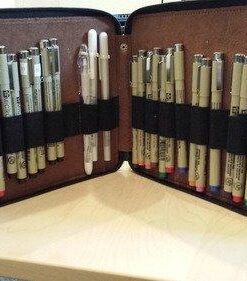 Speedball Art Products Genuine Leather Storage Case for Pencils, Makers, Pens and Art Supplies Antique Brown 120 Pencil Capacity 46 41j7Gi8psKL