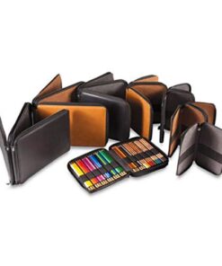 Speedball Art Products Genuine Leather Storage Case for Pencils, Markers, Pens and Art Supplies (Holds Up to 120 Standard Pencils, Black) 120 Pencil Capacity 28 41jeW99RHL 1