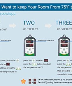 Inkbird ITC-308 Digital Temperature Controller Outlet Thermostat 2-Stage 1100W with Sensor Reptile Beer Brewing Kegs Fridge Cured Meat Breeding Growing 0.5 LB 36 41kJ7zeE06L