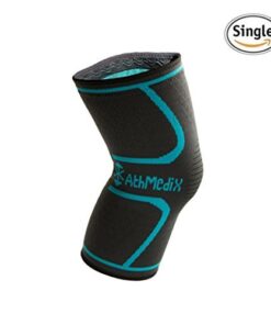 AthMedix Knee Compression Sleeve - Support Brace for Sports, Running, Exercise, Injury Recovery, Arthritis, Joint Pain Relief - Single