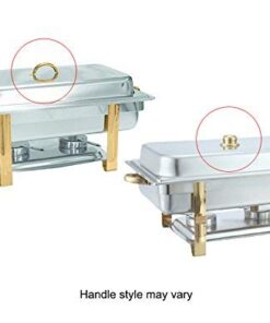 Tiger Chef 3-Pack 8 Quart Full Size Buffet Chafing Dish Set with Gold Accents and Gel Fuel Cans 8 Quart with Fuel Gel 7 41l5YweaGQL