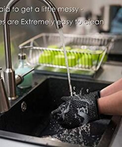 KITCHEN PERFECTION XL Silicone Smoker Oven Gloves-Extreme Heat Resistant BBQ Gloves-Handle Hot Food Right on Your Grill Fryer&Pit|Waterproof Grilling Cooking Baking Mitts|Superior Value Set+3 Bonuses Black X-Large 8 41lpaepSBgL