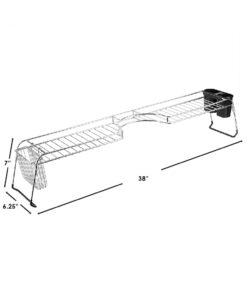 Home Basics Over Sink Shelf, (Chrome) Steel Over The Kitchen Sink Organizer for Soap, Sponges, Scrubbers, and More | with Cutlery Holder 26 41mUWZ7plwL