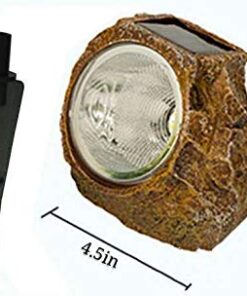 SunKite Solar Powered Rock Light, 2 Pack 10 LED Waterproof Garden Stone Lights Outdoor Landscaping Spotlights, Yard Patio Pathway Driveway Landscape Rock Brown 13 41mXejAI46L