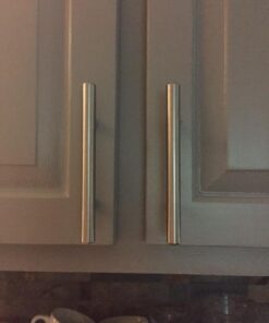 Cosmas 305-030SN - 10 Pack Satin Nickel Cabinet Hardware Euro Style Bar Handle Pull - 3" Inch (76mm) Hole Centers, 5-3/8" Overall Length, 1/2" Inch Bar Diameter 47 41mrjv9DM0L