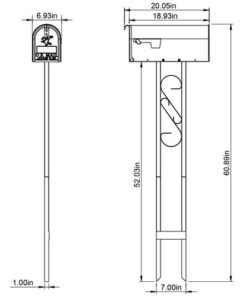 Gibraltar Mailboxes Decorative Medium Capacity Galvanized Steel Black, Mailbox & Post Combo, T11KIT0B, 1-(Pack) 21 41nqz5WLBL