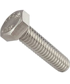 10-32 x 3/4" Hex Head Cap Screw Bolts, External Hex Drive, Stainless Steel 18-8, Full Thread, Bright Finish, Flat Point, Quantity 100