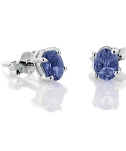 Tanzanite Solitaire Stud Earrings for Women Crafted in Sterling Silver Oval Tanzanite Studs 6 41od9BFoV0L