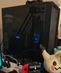 Fractal Design Meshify C - Compact Computer Case - High Performance Airflow/Cooling - 2X Fans Included - PSU Shroud - Modular Interior - Water-Cooling Ready - USB3.0 - Tempered Glass - Blackout Black Dark TG 49 41osaS47DBL