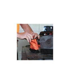 Klein Tools 55470 Utility Bag, Stand-Up Zipper Tool Bags, Tough 1680d Ballistic Weave, Reinforced Bottoms, Orange/Black, Gray/Black, 2-Pack 24 41pn6GXxmuL