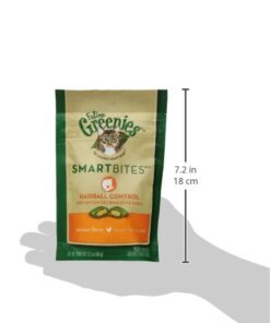 Greenies FELINE GREENIES SMARTBITES HEALTHY INDOOR Natural Treats for Cats, Chicken Flavor, 2.1 oz. Pouch 2.1 Ounce (Pack of 1) 25 41rmPsotKML