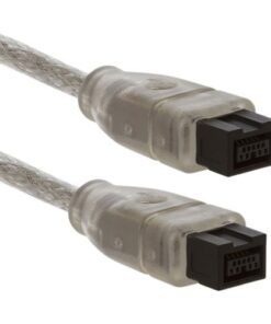 Clear IEEE 1394 Firewire 800 to Firewire 800 Cable, 9 Pin/9 Pin Male/Male – 3 FT